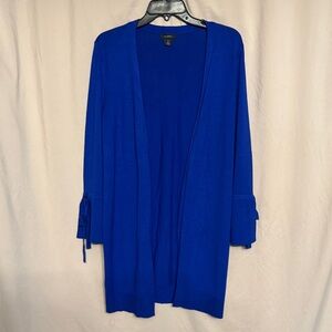 Halogen Long Open Cardigan, Size SP, Color Cobalt Blue